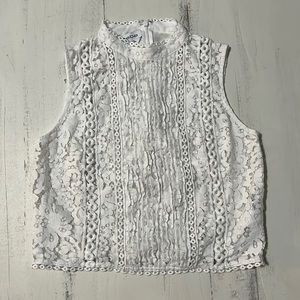 Bebe White Lace Shirt